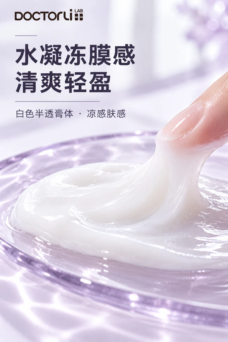 BEIYOUMIN Clear & Fortify Soothing Mask — White translucent gel texture with a cooling feel.